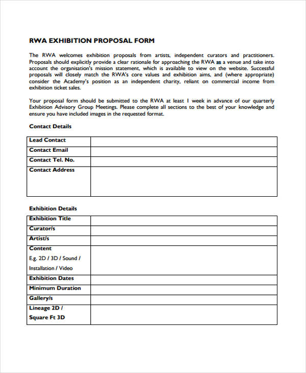 Exhibition Proposal Template 12+ Free Sample, Example Format Download