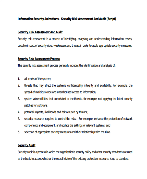 general security risk assessment