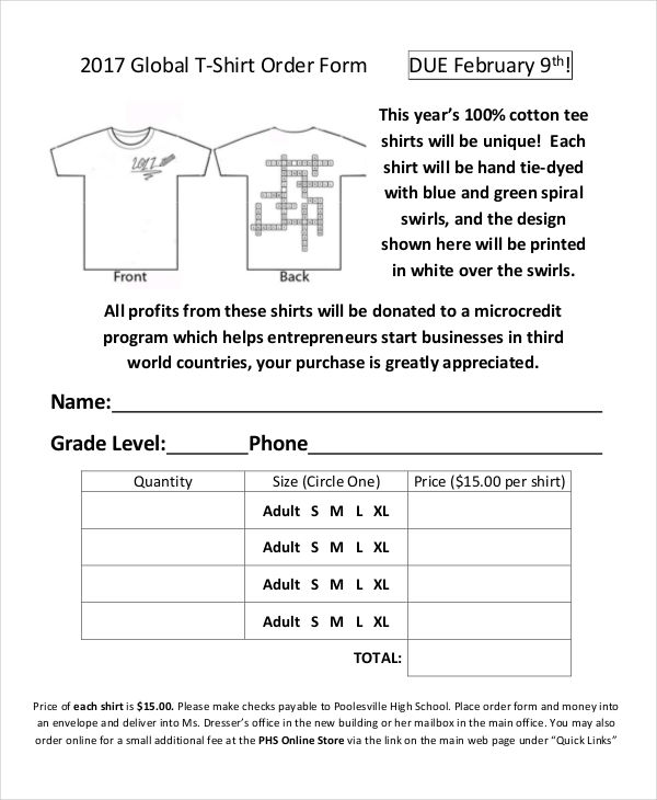 12+ T-Shirt Order Forms - Free Sample, Example Format Download