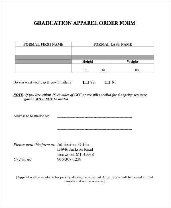 12+ Apparel Order Forms - Free Sample, Example, Format Download