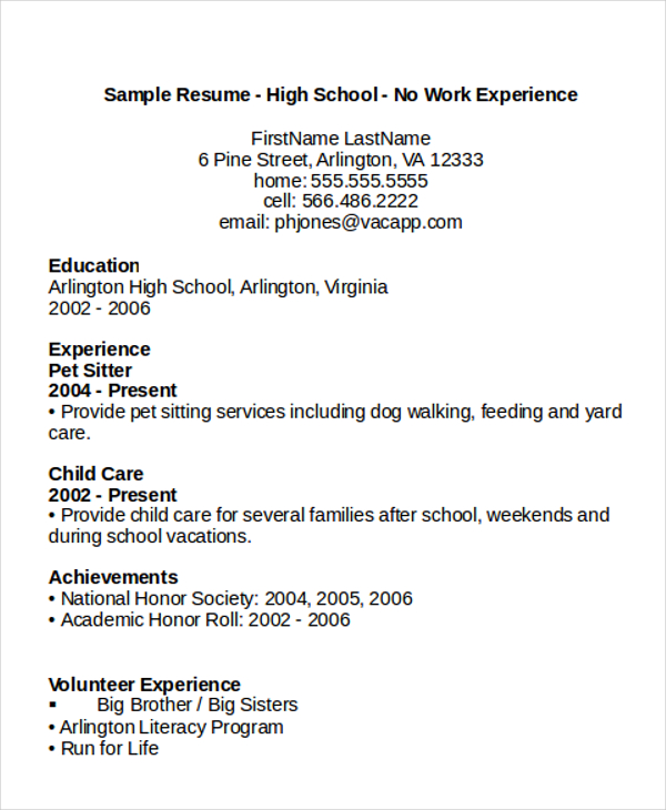 how to write about school in resume