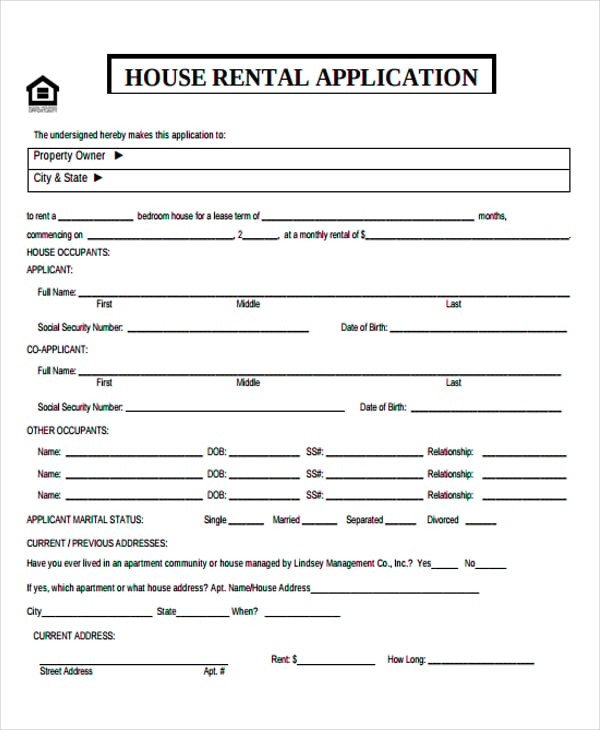 house rental application