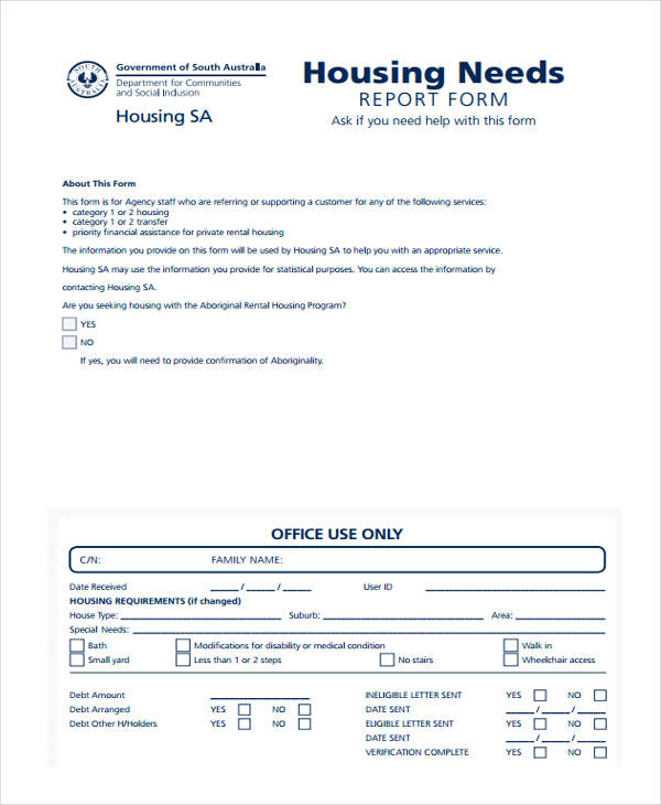 housing needs assessment report