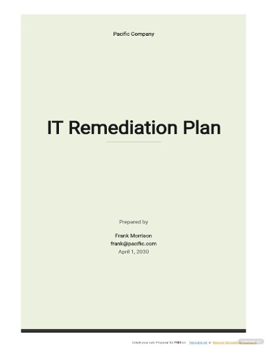 it remediation plan template