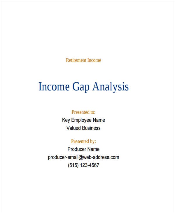 income gap analysis for retirement