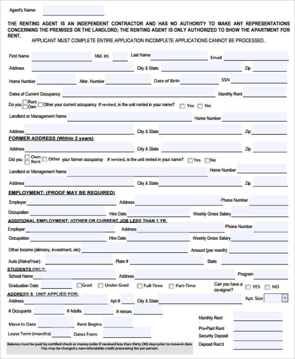 28+ Rental Application in PDF
