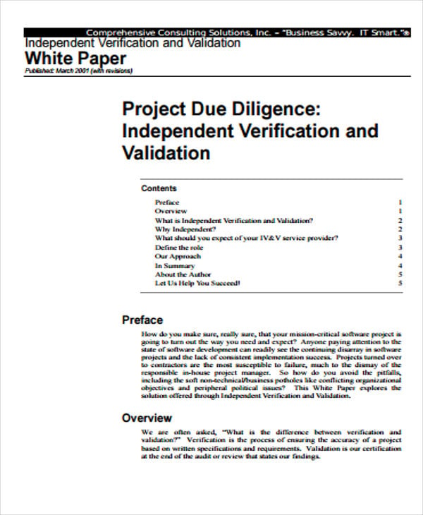 independent project white paper