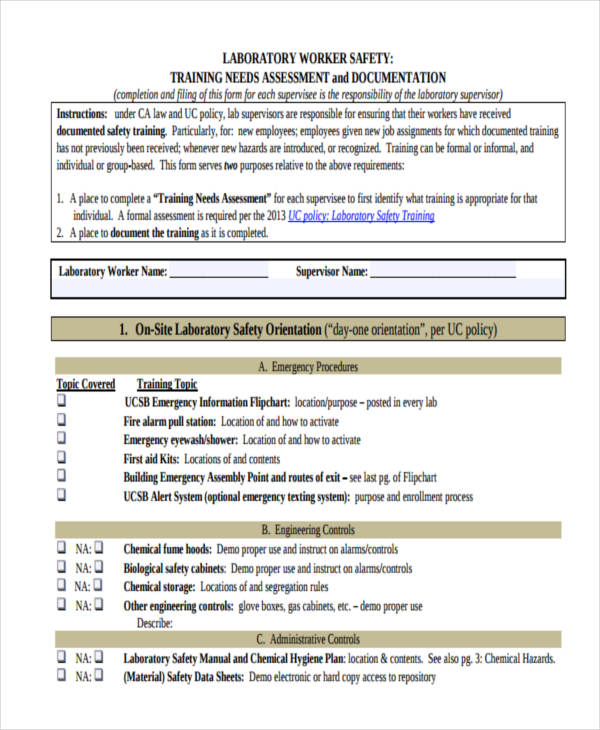 19+ Needs Assessment Form Templates