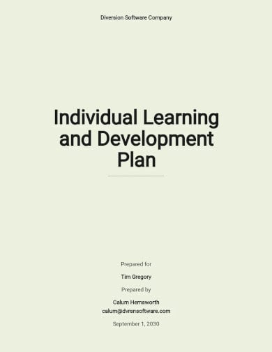individual learning and development plan template