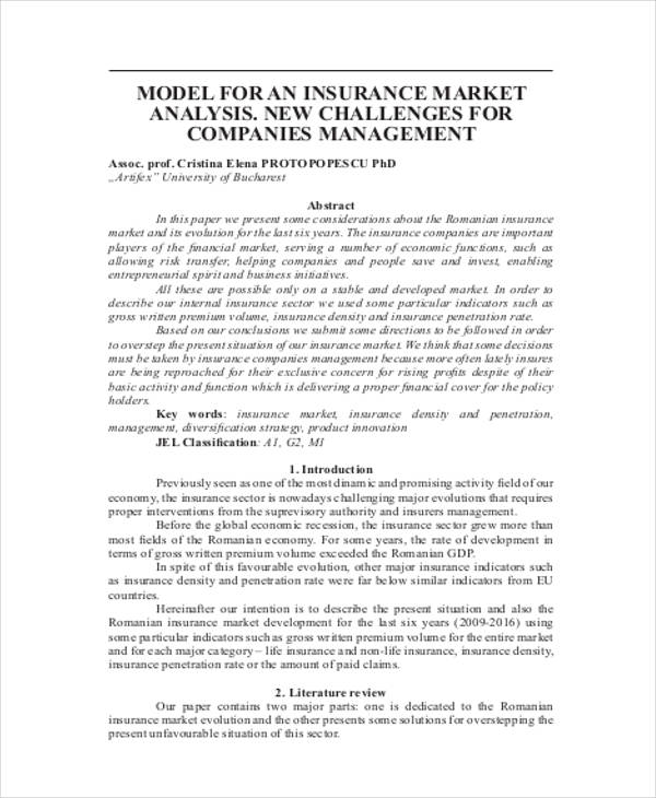 insurance company market analysis