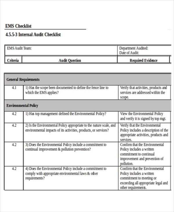 internal audit checklist1