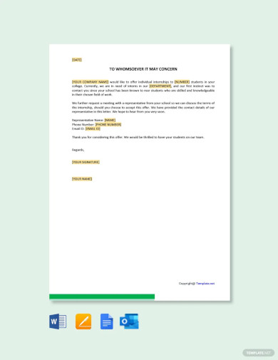 13+ Internship Offer Letters - Samples, Examples Format Download