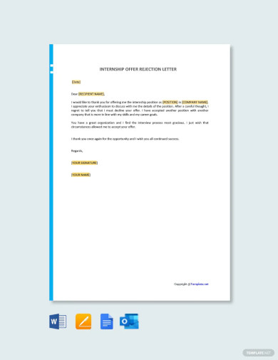 Internship Rejection Note Free 13+ Internship Offer Letters, Samples, Examples Format Download