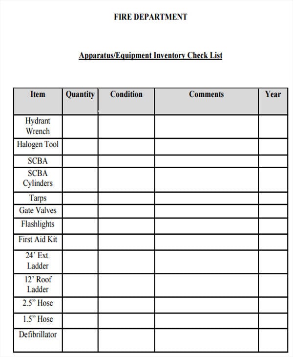 9+ Equipment Inventory List Templates - Free Samples ...