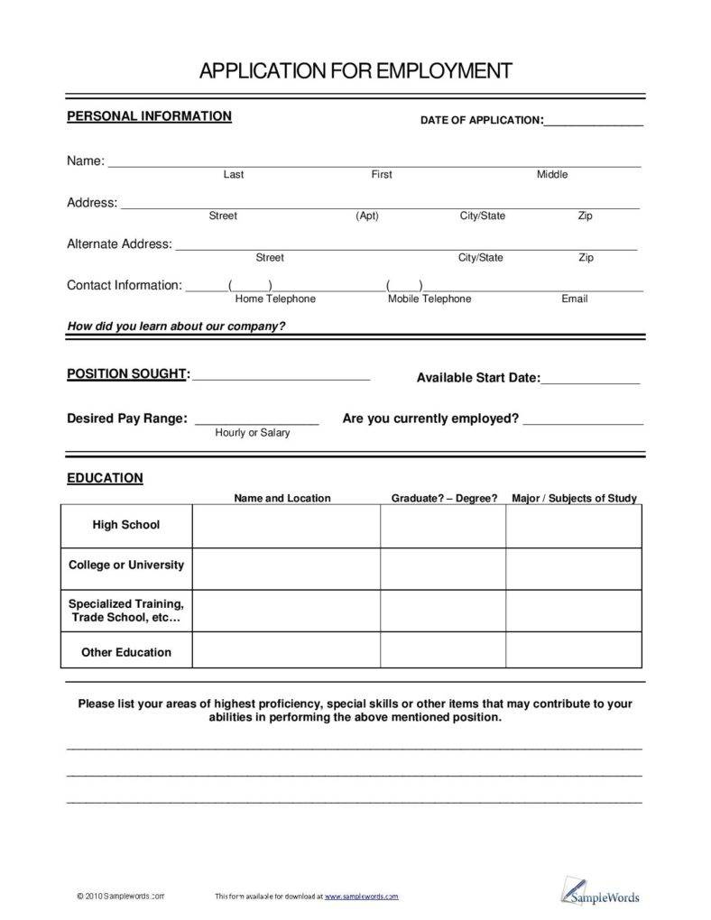 7+ Application Form Templates