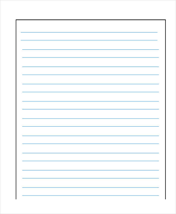 Sample Lined Paper Templates