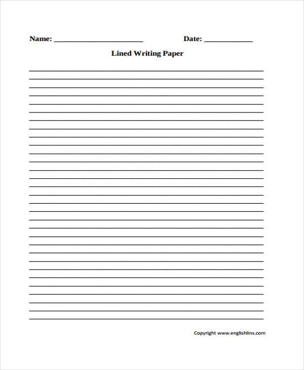 Handwriting Paper: Printable Lined Paper with Name