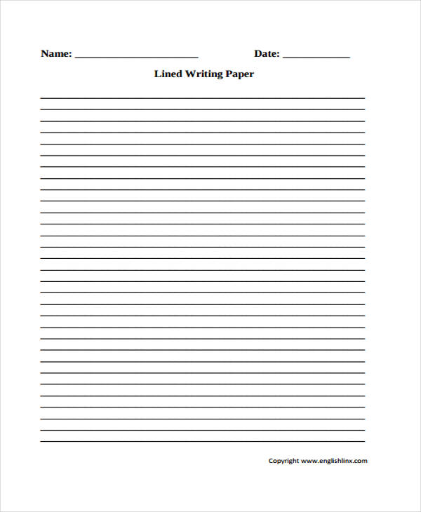 2nd Grade Printable Lined Writing Paper with Name- and Date Template  Writing  paper template, Writing paper printable, Primary writing paper