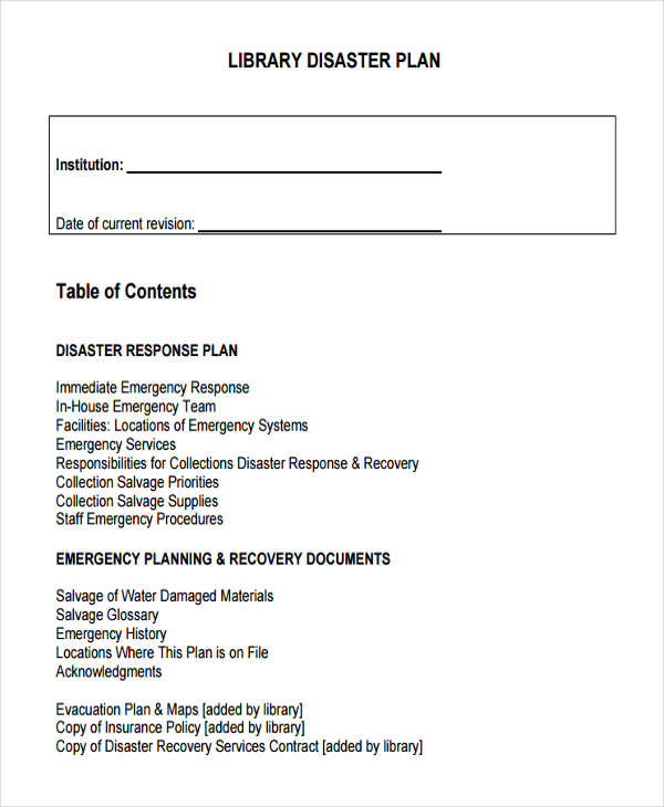 10+ Disaster Plan Templates Free Sample, Example Format Download