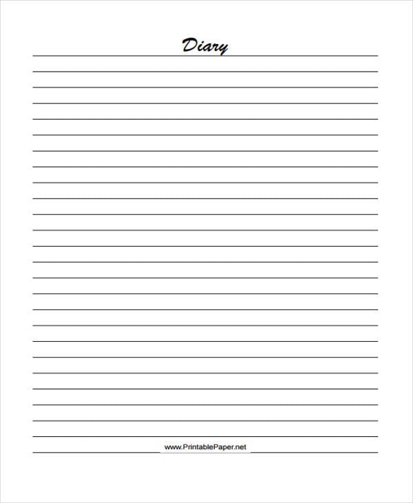 lined diary paper