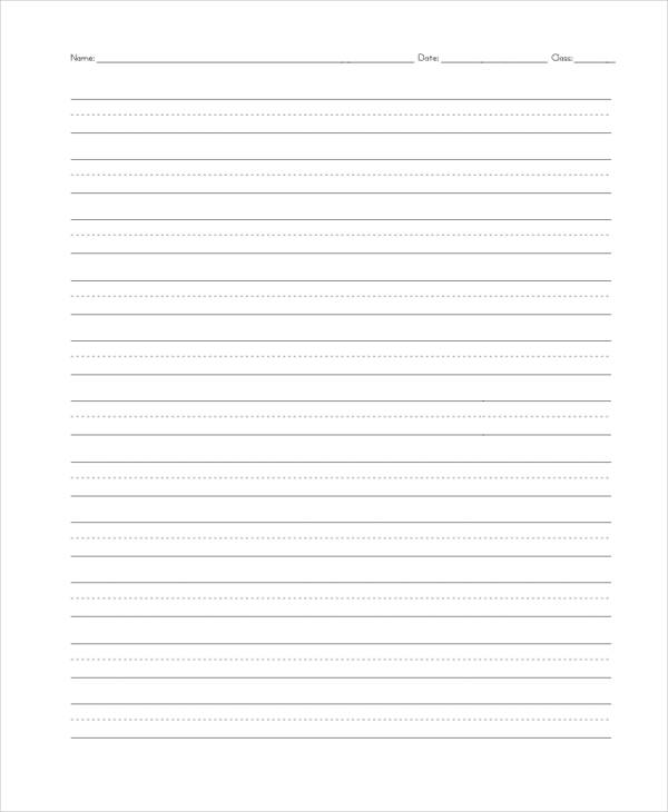 Handwriting Paper: Printable Lined Paper