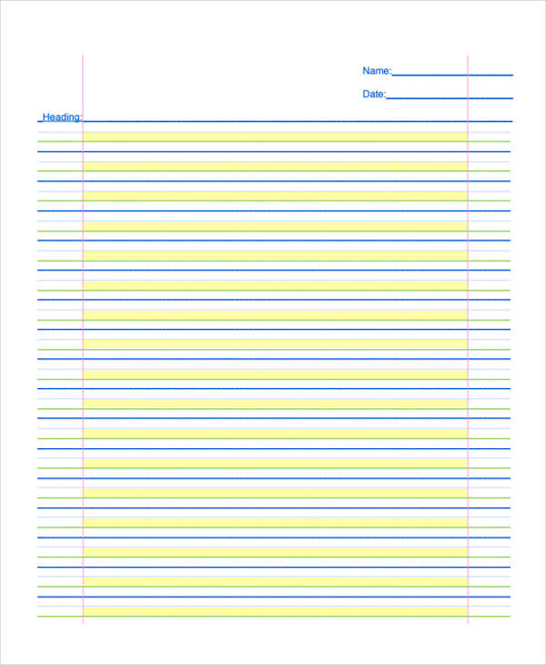 lined paper for elementary student