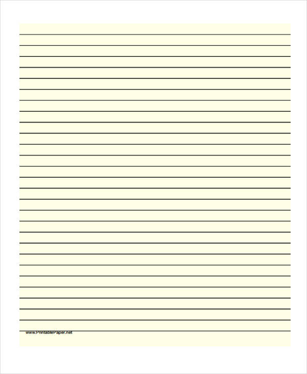 lined writing paper example