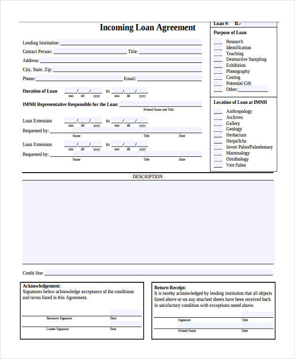 loan receipt agreement form
