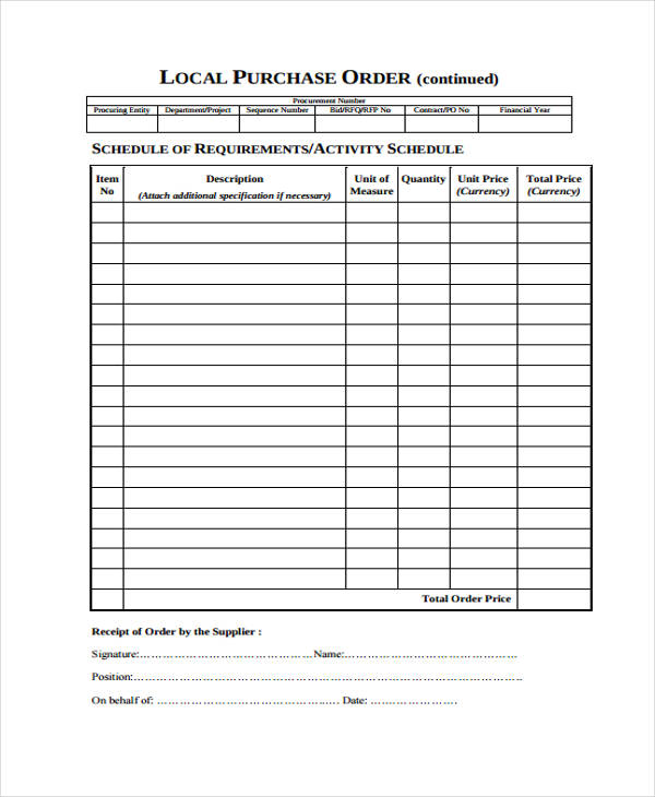 33+ Order Form Formats