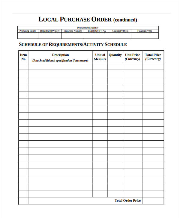 15+ Purchase Order Forms - Samples, Examples Formats Download