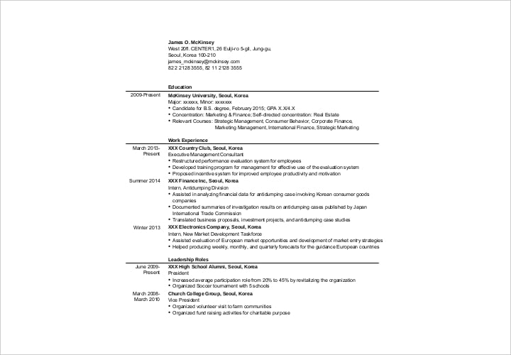 management-consulting-internship-resume