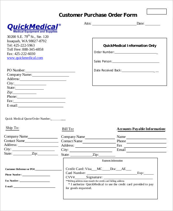 Medical Order Forms 11+ Free Word, PDF Format Download