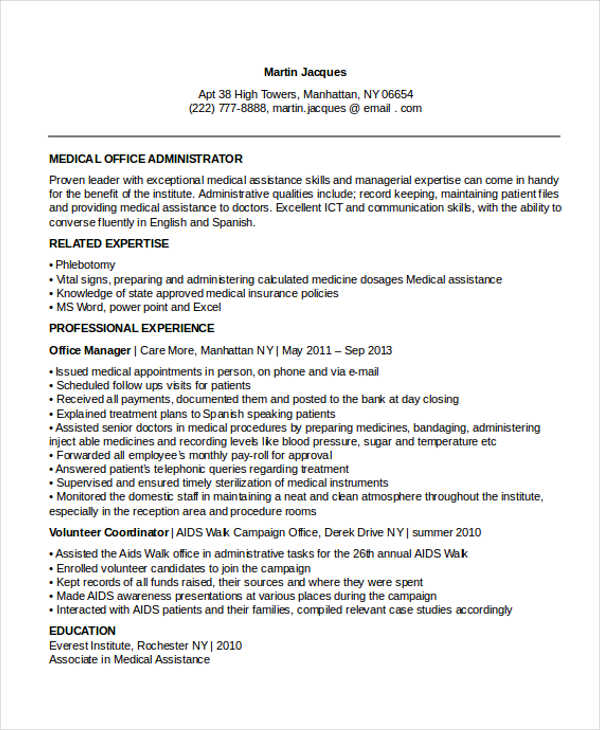 37+ Professional Administrative Resume Templates - PDF, DOC