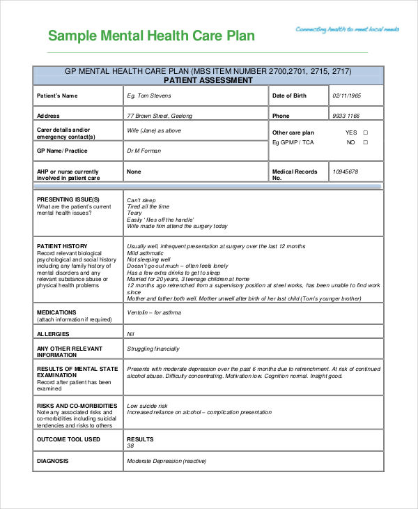 Care Plan Template 16+ Word, PDF Format Download