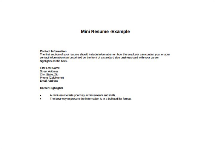 mini-resume-example