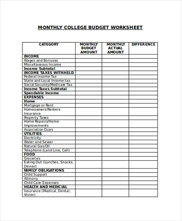 monthly college budget1