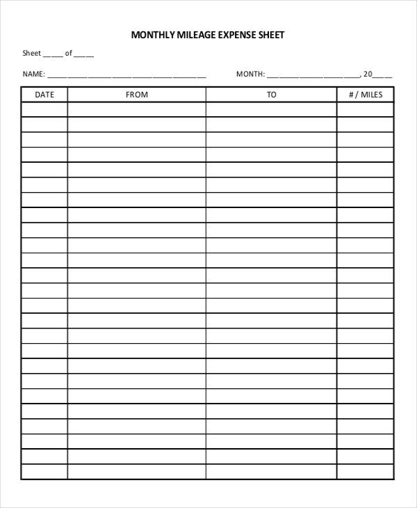 33 Expense Sheet Templates