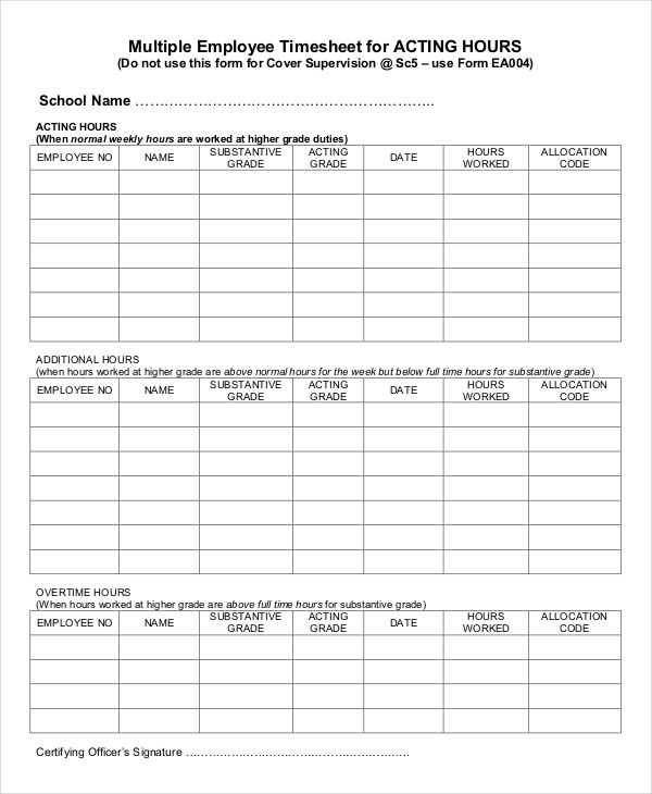 30 Printable Timesheet Templates Word PDF