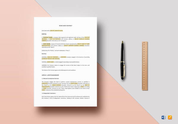 music-band-contract-template