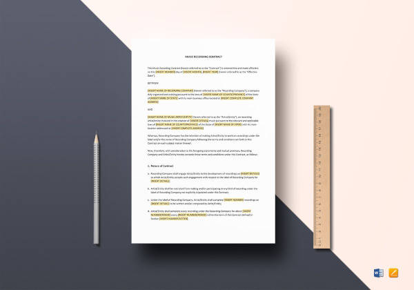 music-recording-contract-template