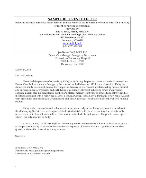 10+ Student Reference Letter Templates - Free Samples, Examples Format ...