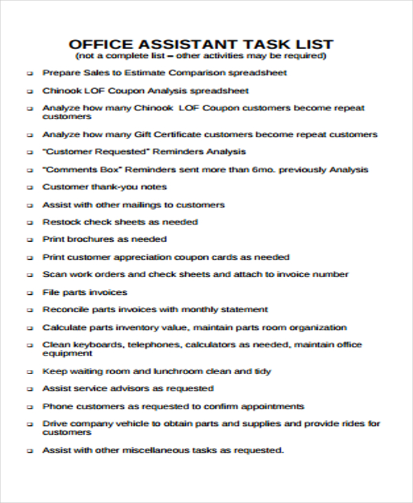 20+ Free Task List Templates