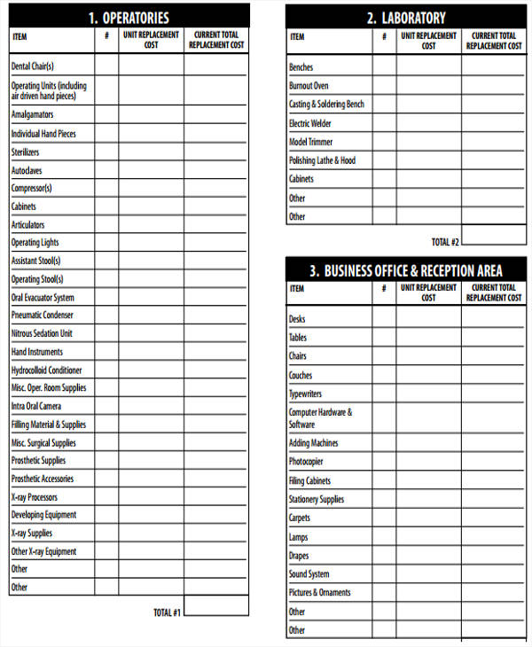 9 Equipment Inventory List Templates Free Samples Examples