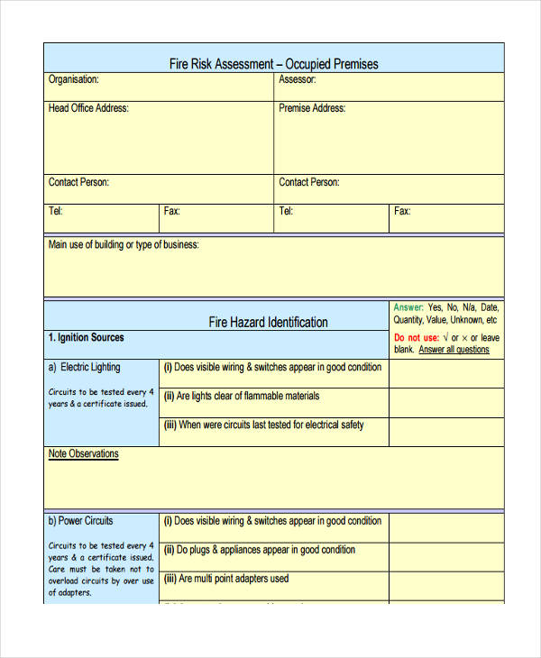 office fire risk assessment