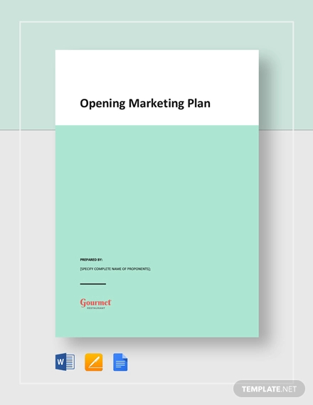 opening marketing plan template