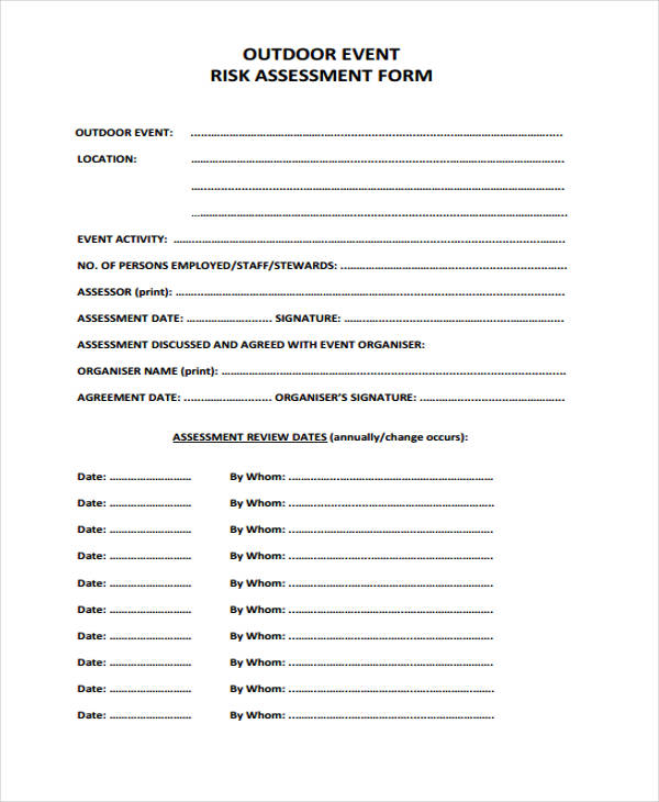 30+ Risk Assessment Samples