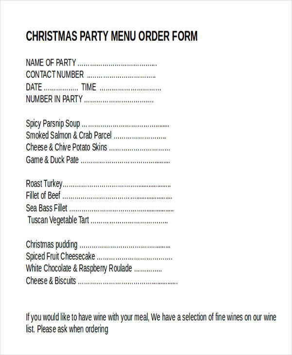 party-menu-order