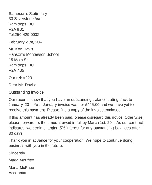 payment release request letter