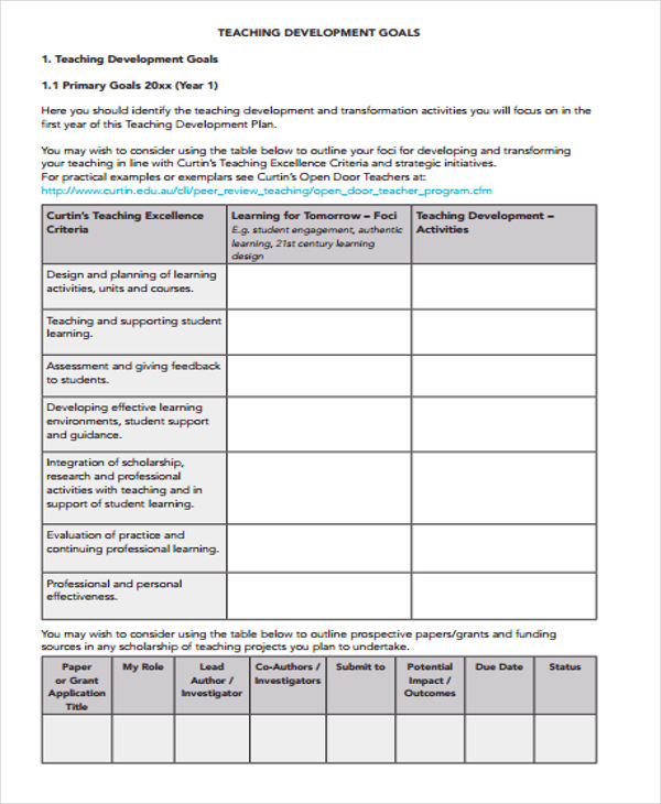 Performance Development Plan Template 10 Free Word PDF Format Download