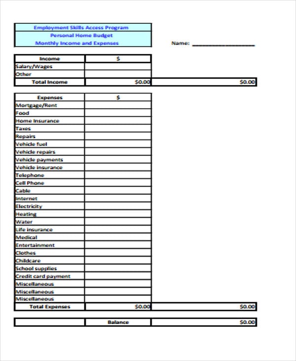 12+ Home Budget Templates Free Word, PDF, Format Download